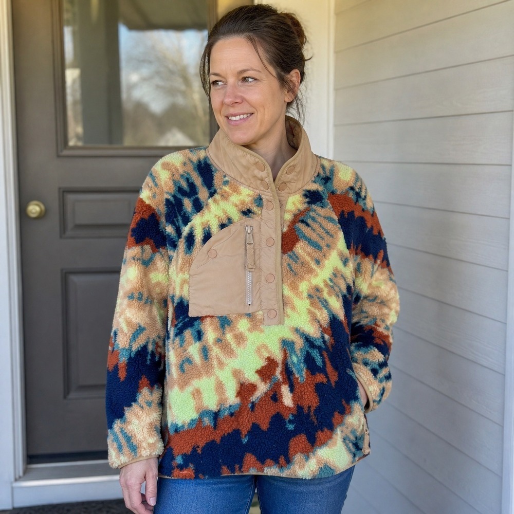FP Movement Hit The Slopes Fleece Pullover M Multicolor Tie Dye Excellent (2351)